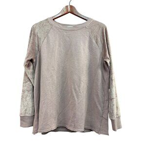 American Eagle Outfitters Womens Pink Velour Raglan Long Sleeve Sweater M